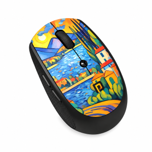 Portronics Toad III Plus Rechargeable Bluetooth & 2.4GHz Wireless Mouse with 6 Buttons, Soft Silicone Grip, Stylish Illustrated Design for Laptop, PC & Mac - (Black)
