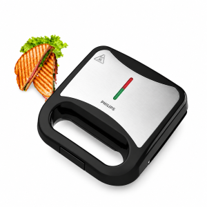 Philips HD3010/80 Grill Sandwich Maker , 700W Non-Stick Grill Plates , Cool Touch Handle - (Black & Silver)