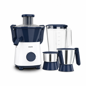 Philips HL7567/00 Juicer Mixer Grinder 500W with 2 Jars, Powerful Motor for Juicing, Mixing & Grinding – (Deep Azure)