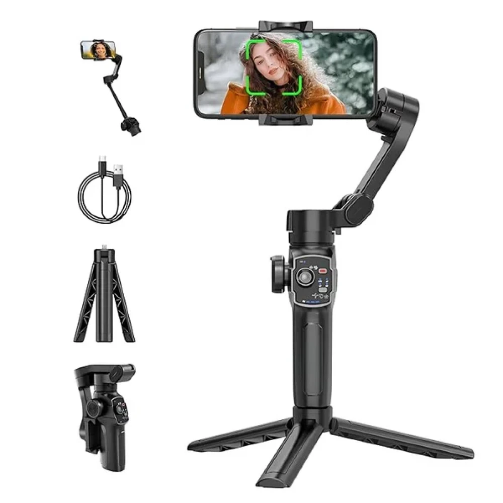 Digitek (DSG 009F) 3-Axis Foldable Smartphone Gimbal with Built-in Extendable Telescopic Rod
