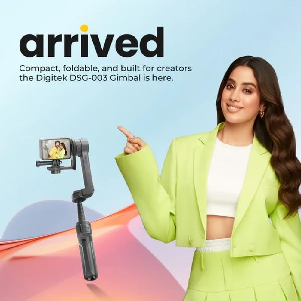 Digitek® (DSG 003 ACH) Single Axis Foldable Smartphone Gimbal with Built in Extendable Telescopic Rod.
