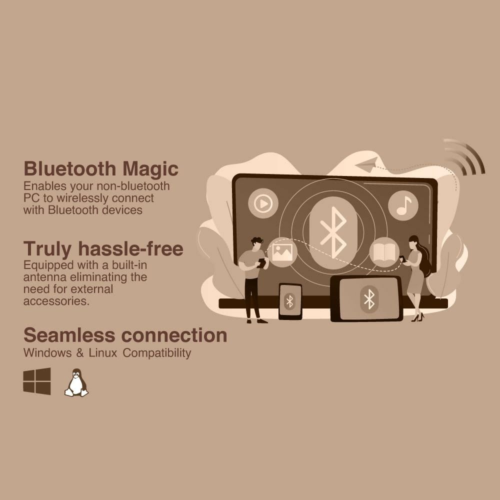 FINGERS FWF602-BT Dual Band Wi-Fi & Bluetooth USB Adapter 2.4GHz 5GHz
