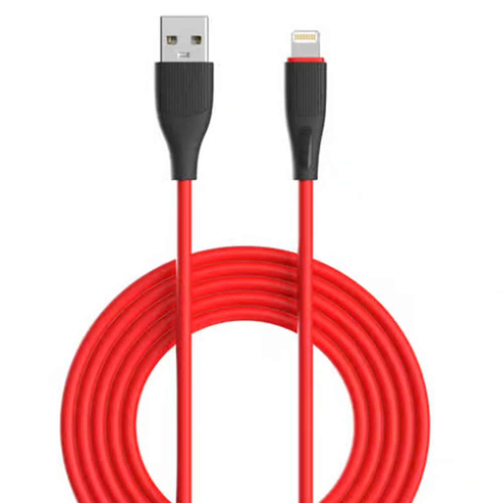 Portronics Silklink 3A USB to 8-Pin Lightning Fast Charging Cable, 1 Meter Durable Data Sync Cable for Lightning Devices, iPhone & iPad – (Red)