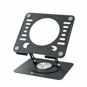 Portronics My Buddy K9 Lite Adjustable Laptop Stand with 360° Rotating Base, Carbon Steel, Anti-Slip, Cooling Vent, Fits Up to 15.6" Laptops - (Black)