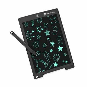 Portronics Ruffpad 12D Re-Writeable 11.25 Inch LCD Writing Pad (28.6cm), Eco-Friendly Digital Writing Tablet with One-Touch Erase & Stylus – (Black)