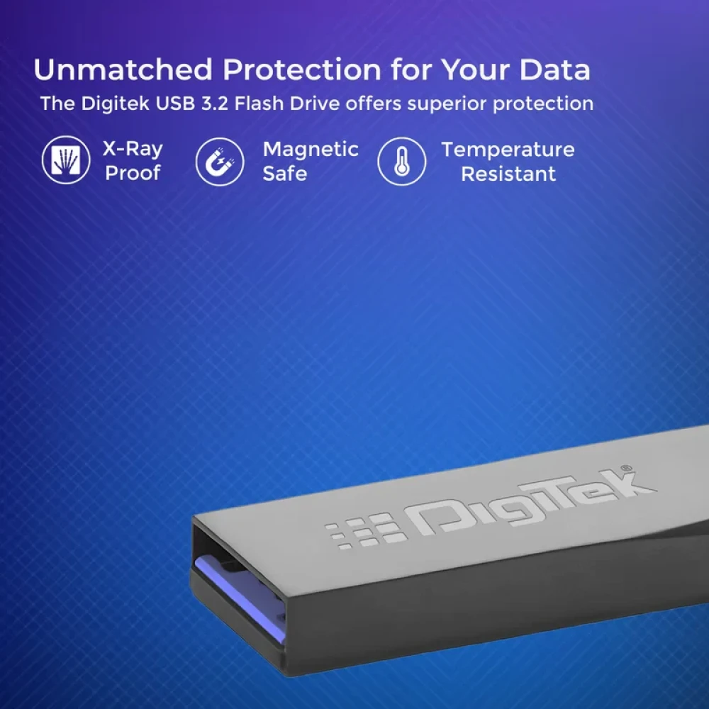 Digitek® USB 3.2 Flash Drive, High Speed Read & Write, Pen Drive, Magnetic, X-Ray & Temperature Resistant | Compatible with Windows & Mac OS