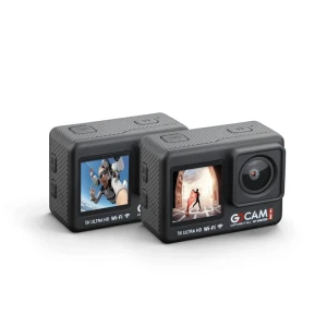 Digitek® GoCAM (DAC-101) 5K 30FPS 48MP WiFi Ultra HD Sports Action Camera| Dual TouchScreen|6-Axis Gyro EIS Stabilization | MIC Support Waterproof | 2 Batteries (Black)
