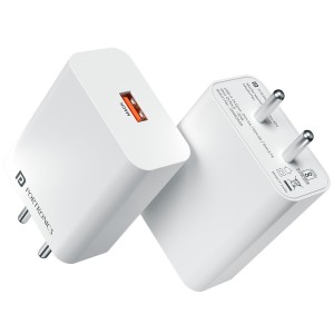 Portronics Adapto 30V 30W USB-A Fast Charger with 6A Cable | SuperVOOC, WARP, Dash, Flash, Turbo & Quick Charge | Compatible with OnePlus, Oppo, Realme & Vivo-(White)