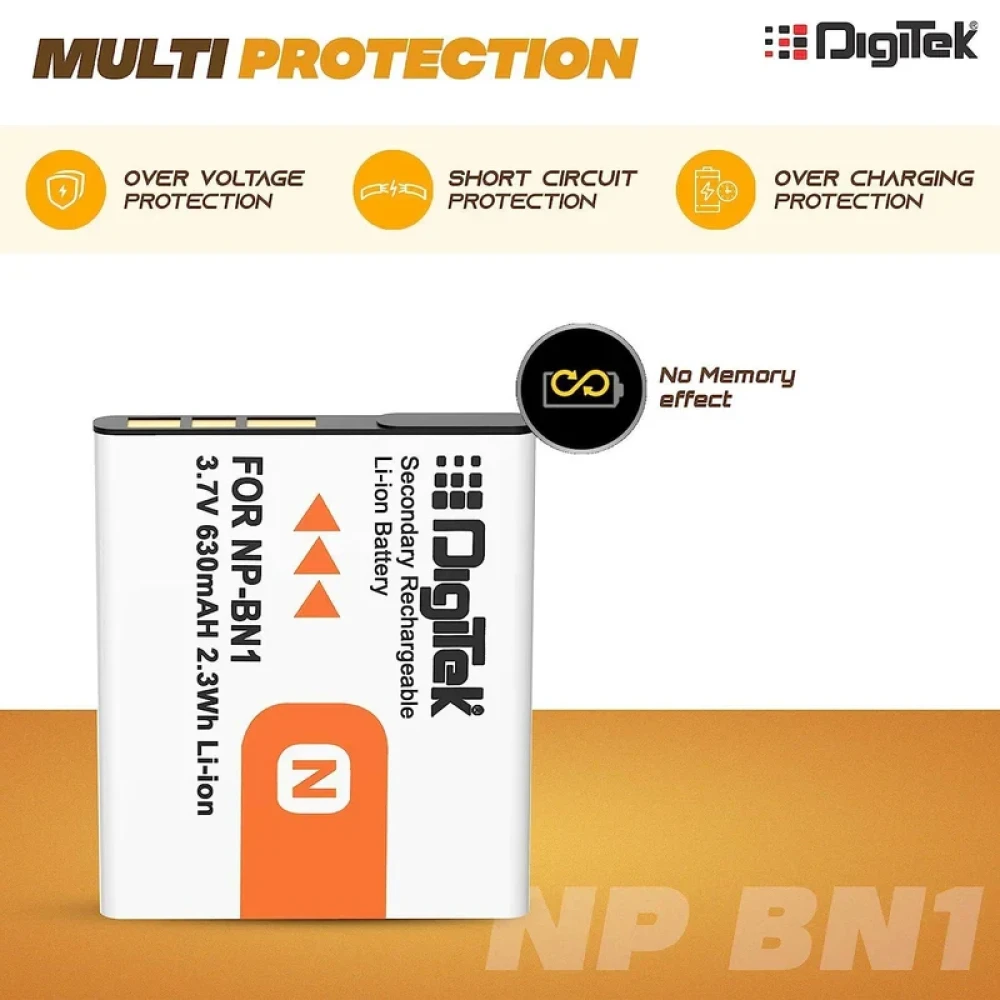 Digitek® (NP-BN1) 630 mAh Rechargeable Battery Packs for Nikon Digital Camera | Compatibility - TX7-W-390, W-380, W-370, W-350, W-330, W-310