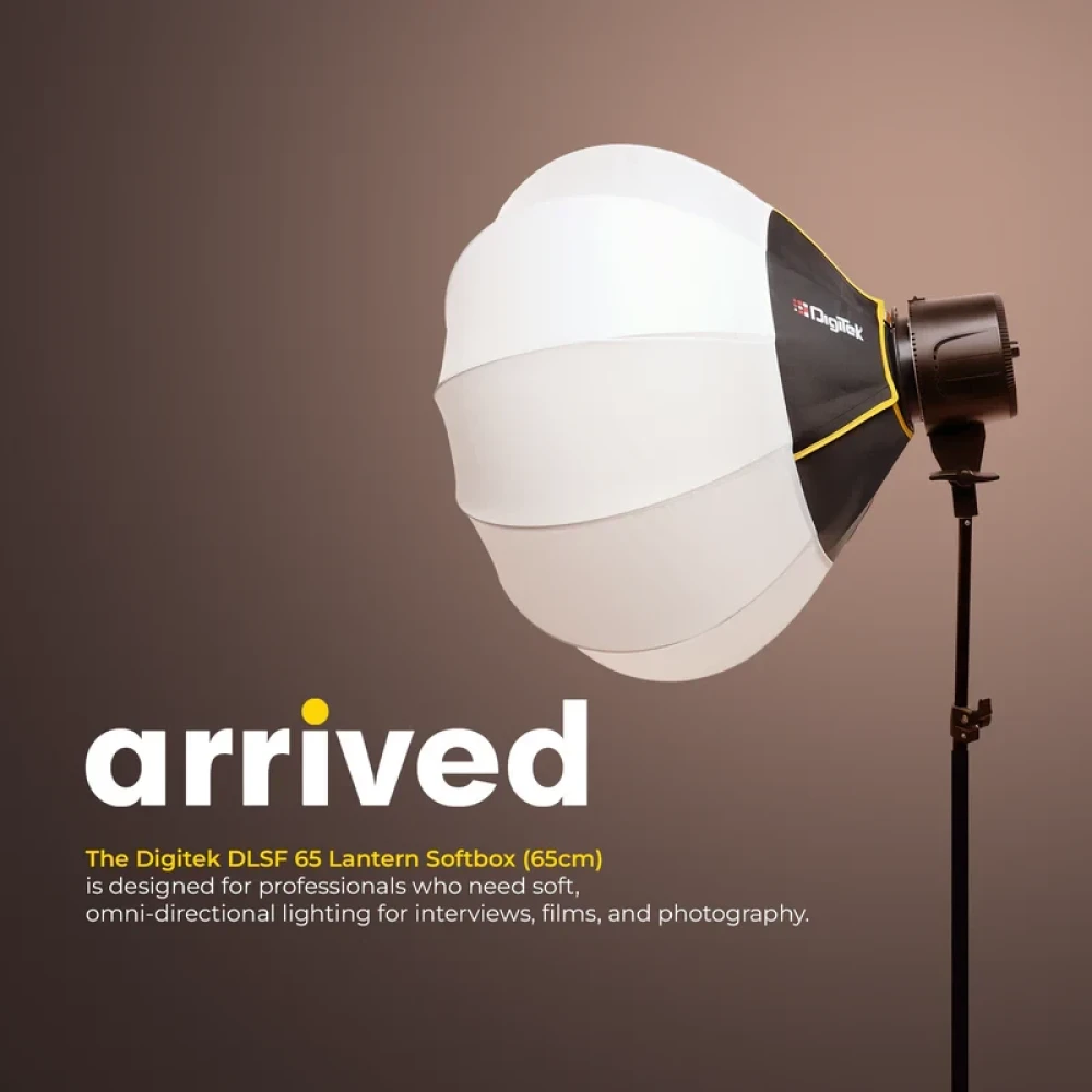 Digitek® (DLSF 65) Rounded 65cm Lantern Softbox with Bowens Mount, 270° Omni-Directional, Light Quick Setup, Click Lock Design, Optional Skirts Fabric and Metal Build