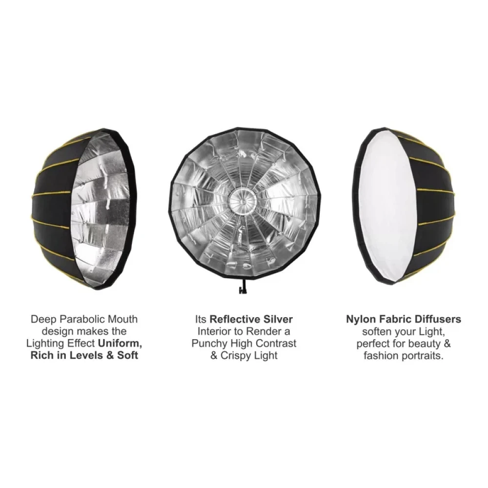 Digitek® Digitek (DBDS 105S) 105cm Beauty Dish Softbox DBDS-105S, Collapsible, Transportable, Lightweight Bowen Mount for Photography & Studio Lighting with Removable Diffuser