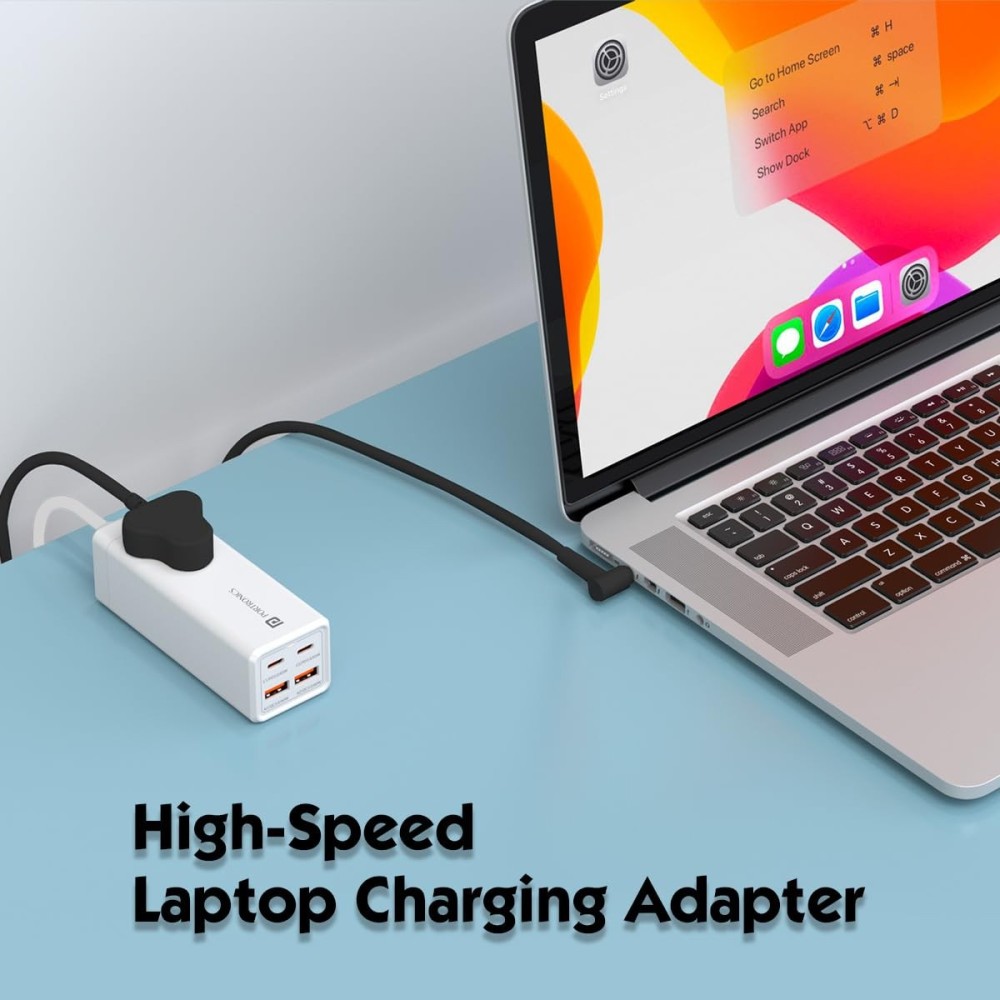 Portronics Adapto Volt 65 65W 5-in-1 Power Strip with 2 USB-C PD, 2 USB Ports & AC Socket for Laptop, iPhone, Smartphone & Tablet – (White)