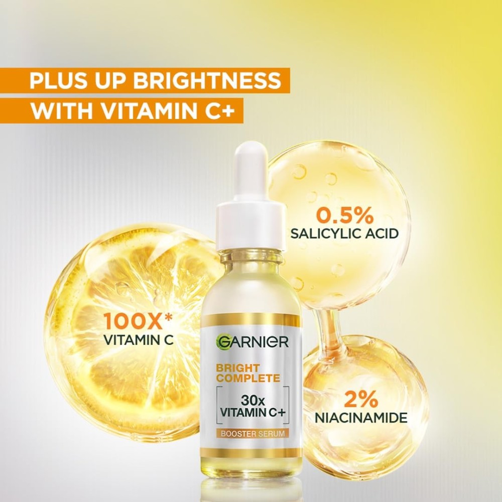 Garnier Vitamin C + Face Serum for Skin Brightening & Anti-Dark Spots, 30ml