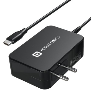 Portronics Zion 90 90W PD Fast Charging Laptop Adapter with Built-in USB-C Cable, PPS Technology, 1.5m Cable for Laptops, MacBooks, Tablets & Smartphones - (Black)