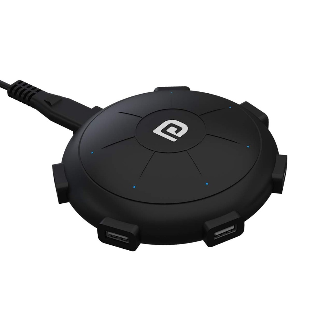 Portronics UFO PRO 6-Port 60W Charging Station with USB-C PD & QC Fast Charging Output Multi-Port USB Charger - (Black)
