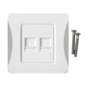 CommScope 2225214-1 NETCONNECT Faceplate Kit UK Style, 4-Port, Shuttered, White