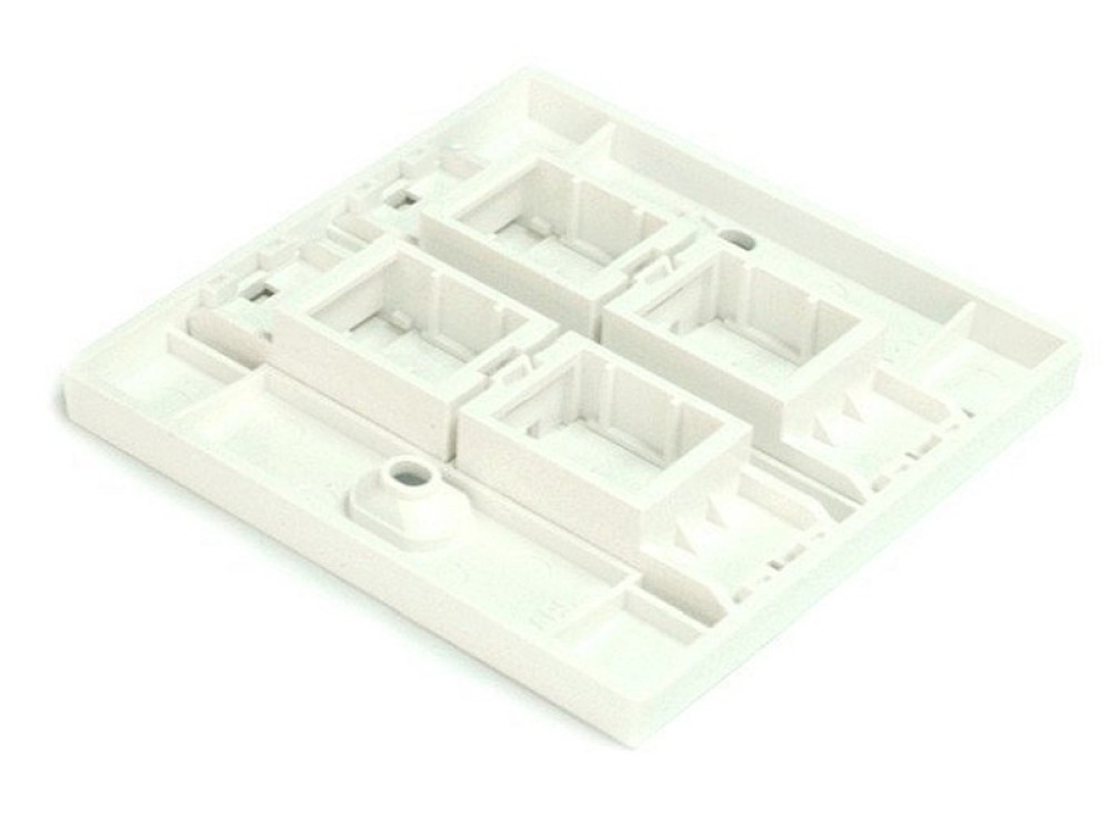 CommScope 1859059-1 NETCONNECT Faceplate, UK Style, 1-Port, Shuttered, White