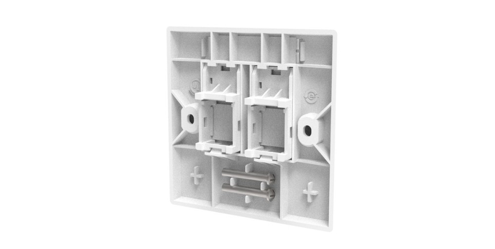 CommScope 760249251 FPS-BS-2P-W Universal Faceplate Kit | 2-Port British Standard Shuttered Faceplate | Pro White | Compatible with KJ, M & SL Series Outlets
