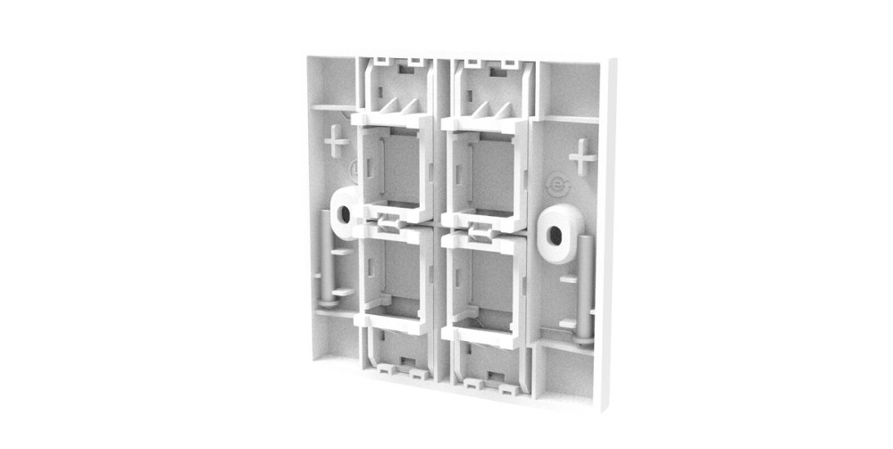 CommScope 760249253 FPS-BS-4P-W Universal Faceplate Kit | 4-Port British Standard Shuttered Faceplate | Pro White | Compatible with KJ, M & SL Series Outlets