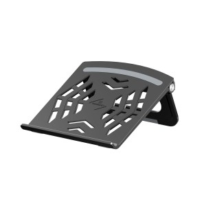 Portronics My Buddy Hexa 5 Foldable Laptop Stand for Up to 15.6" Laptops & MacBooks | Ergonomic, Ventilated, Anti-Slip - (Black)