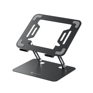 Portronics My Buddy K3 Pro Laptop Stand Adjustable Height & Angle Foldable Carbon Steel Laptop & Tablet Stand for Up to 15.6 Inch - (Grey)