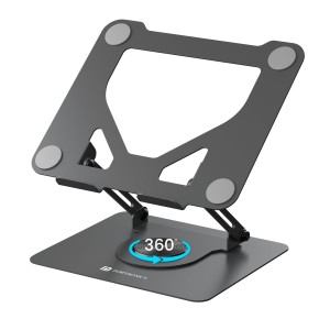Portronics My Buddy K11 Metal Laptop Stand with 360° Rotation, Height & Angle Adjustable, Foldable Carbon Steel Laptop Stand for MacBook & Laptops up to 10kg – (Black)