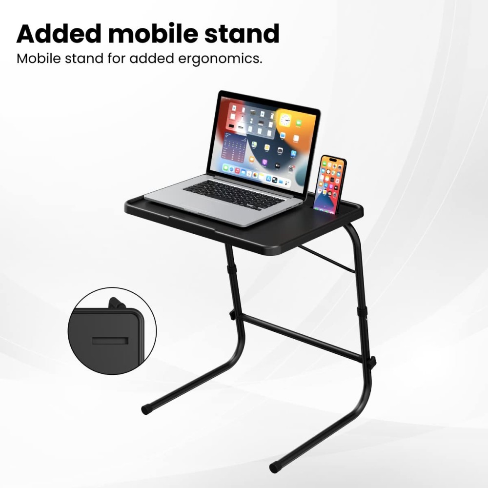 Portronics My Buddy F Multipurpose Movable & Adjustable Laptop Table | Portable Study & Work Desk - (Black)