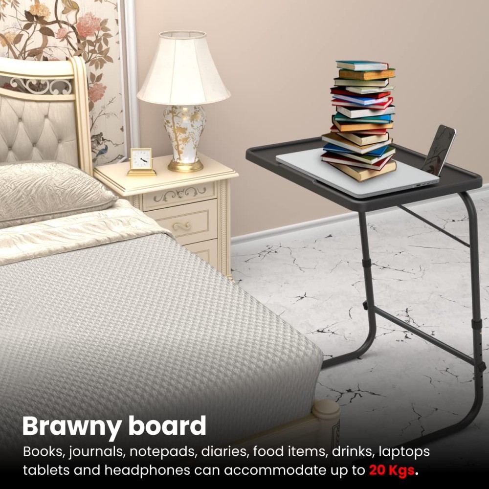 Portronics My Buddy F Multipurpose Movable & Adjustable Laptop Table | Portable Study & Work Desk - (Black)