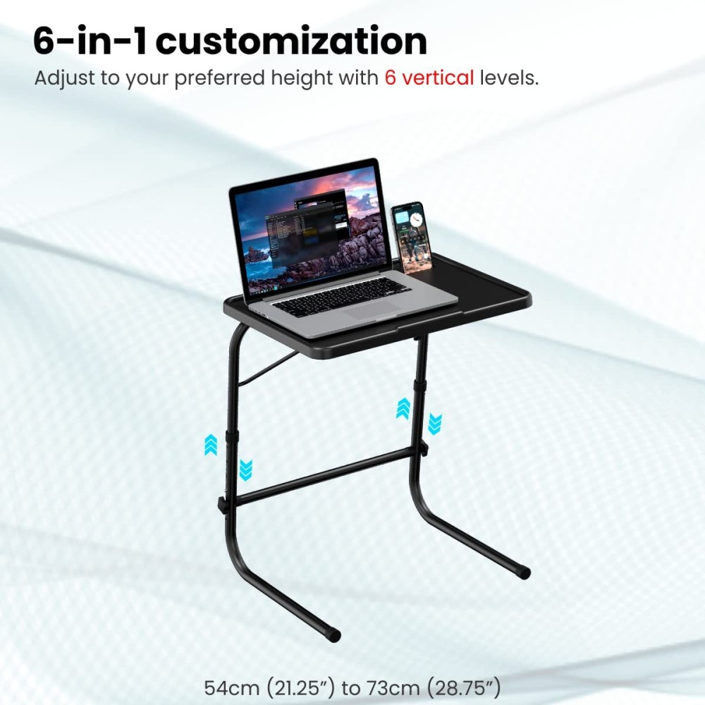 Portronics My Buddy F Multipurpose Movable & Adjustable Laptop Table | Portable Study & Work Desk - (Black)