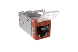 CommScope 2153365-7 SLX Series RJ45 Cat6A Shielded Modular Jack with Dust Cover, Orange, 4-Pair