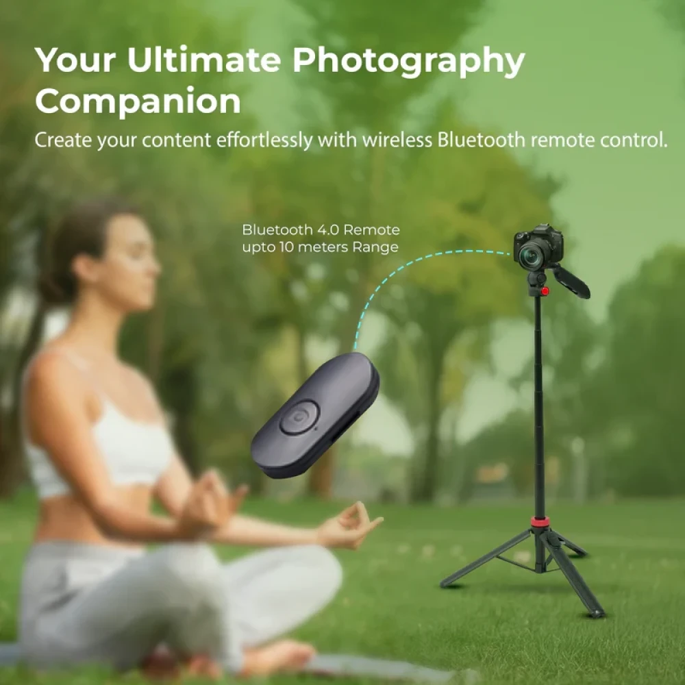 Digitek (DTR 565 SS) Tripod Selfie Stick with Wireless Remote, 360° Rotation, 7-Section Aluminum Rod, 1450mm Max Height, 3kg Load, GoPro Adapter – Compatible with Phone & Action Cameras