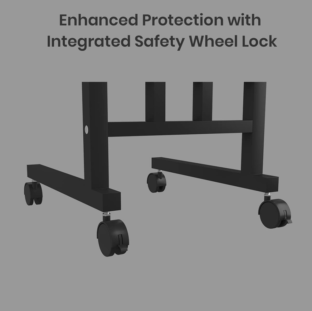 Portronics My Buddy D Wood Multipurpose Adjustable Laptop Table with Wheels | Movable Computer Desk for Home & Office - (Brown)