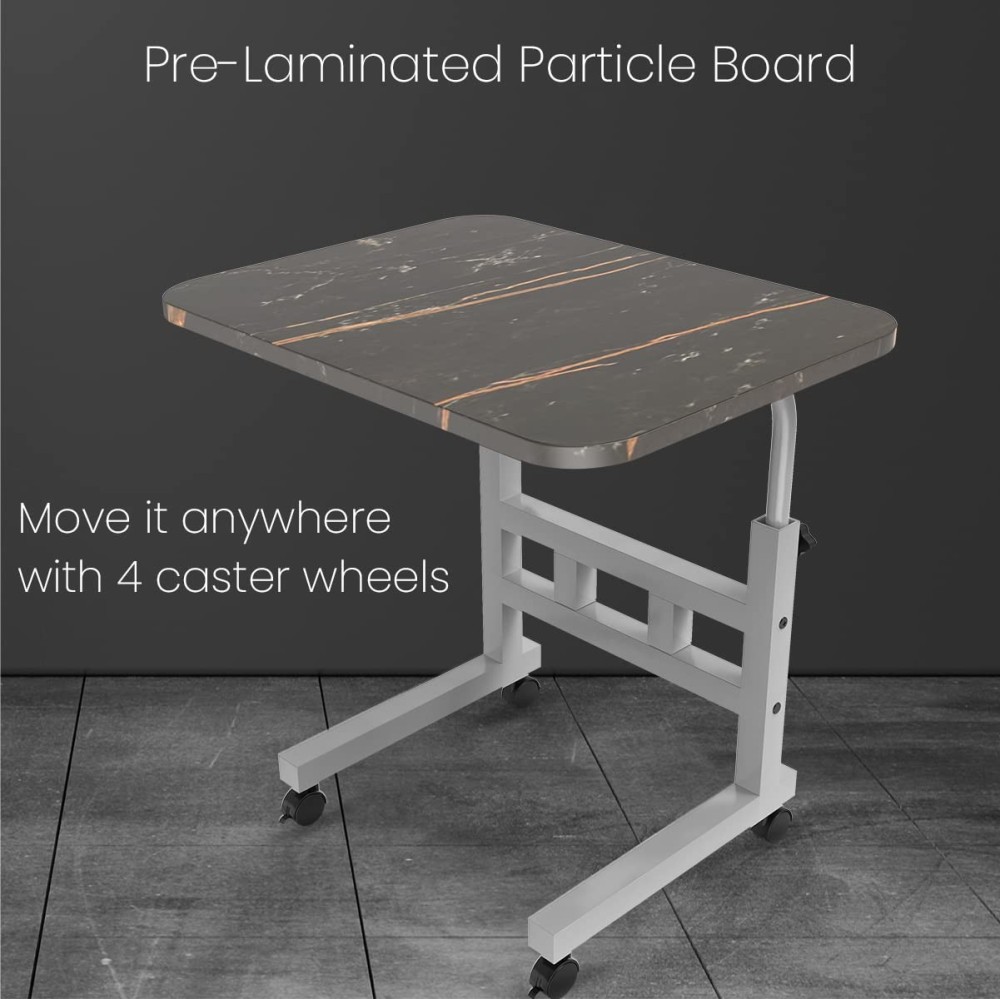 Portronics My Buddy D Wood Multipurpose Movable & Adjustable Laptop & Computer Table, Height Adjustable, 40 x 60 x 80 cm - (Black)
