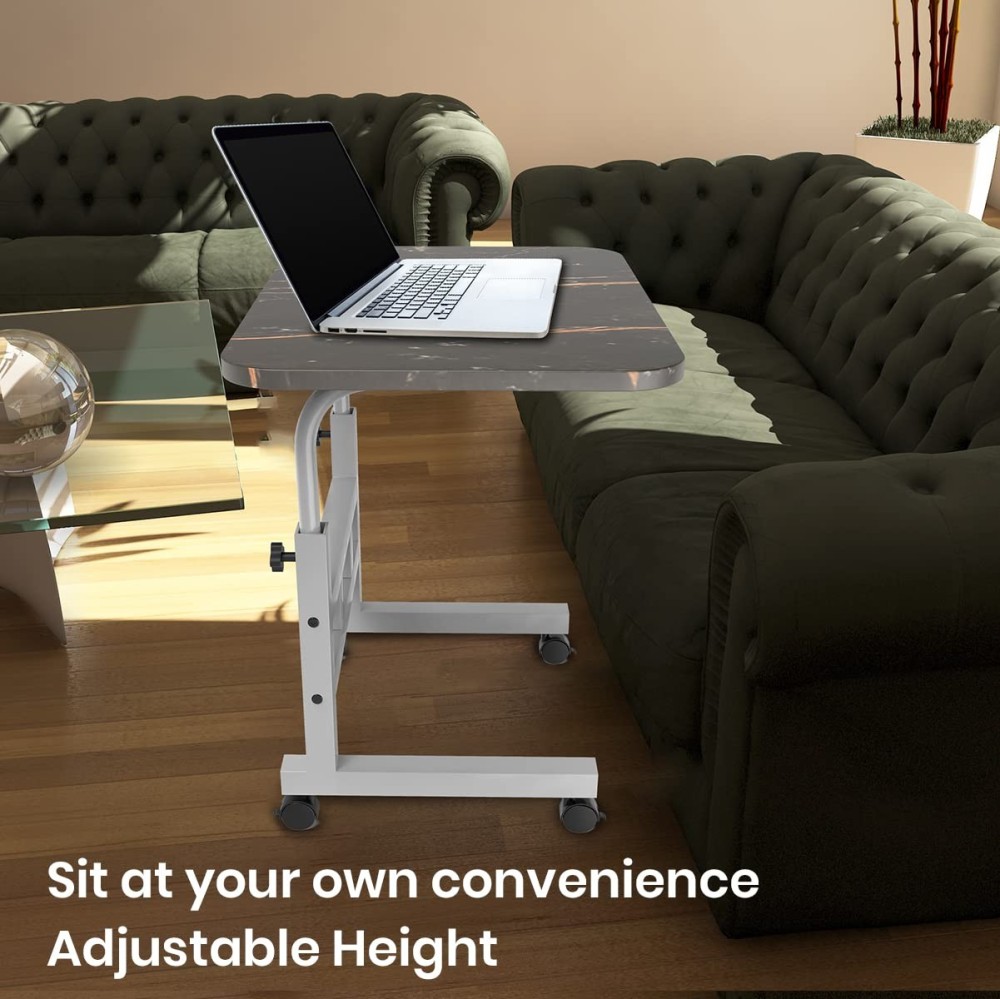 Portronics My Buddy D Wood Multipurpose Movable & Adjustable Laptop & Computer Table, Height Adjustable, 40 x 60 x 80 cm - (Black)