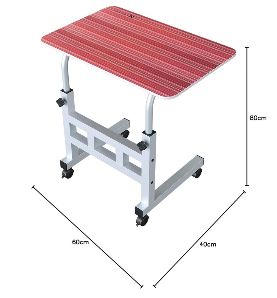 Portronics My Buddy D Wood Multipurpose Movable & Adjustable Laptop Table for Computer & Laptop – Foldable, Ergonomic - (Crimson Red)