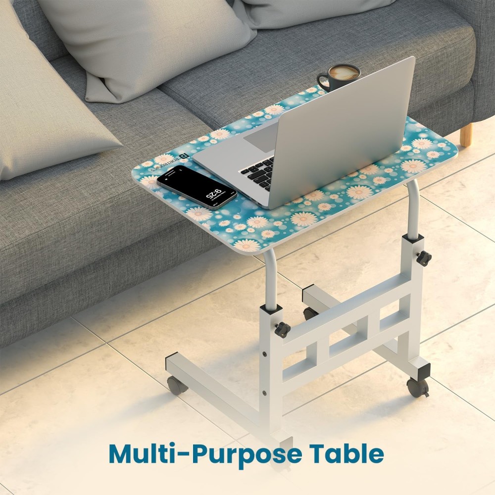 Portronics My Buddy D Wood Multipurpose Movable & Adjustable Laptop Table 60x40cm | Computer Desk - (Sky Blue)