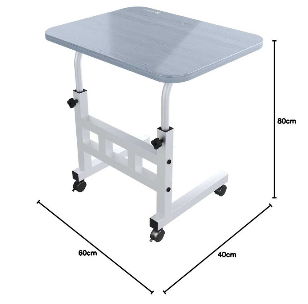 Portronics My Buddy D Wood Multipurpose Movable & Adjustable Laptop Table 60x40cm | Computer Desk - (Sky Blue)
