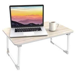 Portronics My Buddy J Portable Foldable Laptop Table with Laminated MDF Board, Aluminium Legs, Anti-Skid Grip for Up to 17 Inch Laptops - (Grey)