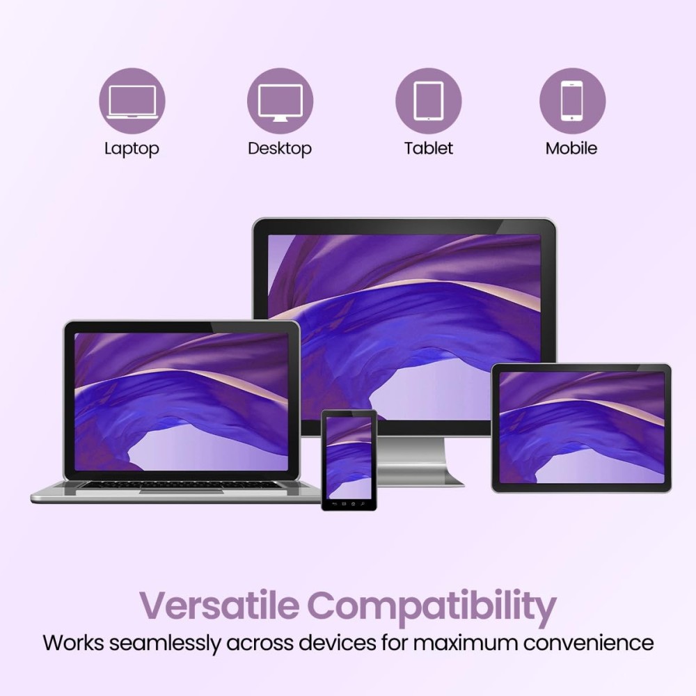 Portronics Bubble Square Wireless Keyboard | Bluetooth + 2.4GHz USB | Multi-Device Keyboard for Laptop, PC, Tablet & Smartphone - (Purple)