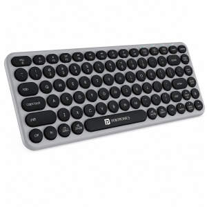 Portronics Bubble 2.0 Wireless Keyboard | Bluetooth & 2.4GHz | Multi-Device TKL Keyboard for Laptop, PC & Tablet - (Grey)