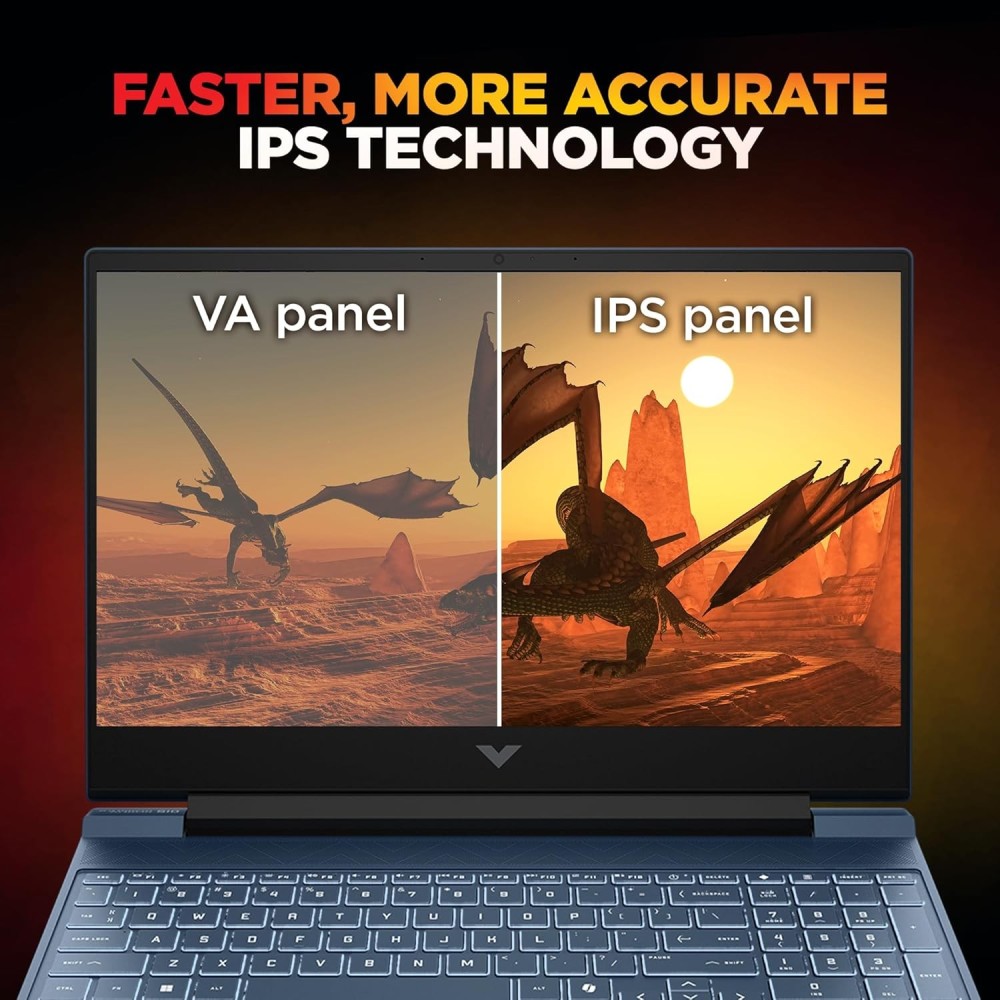 HP Victus Gaming Laptop with AMD Ryzen 7 7445HS, 16GB DDR5 RAM, 512GB SSD, NVIDIA GeForce RTX 2050 4GB Graphics, 15.6-inch FHD 144Hz IPS 300-Nits Display, Backlit Keyboard, Windows 11 (FB3189AX) – (Blue)