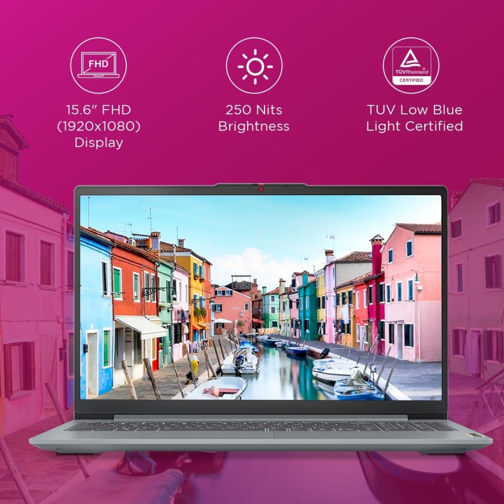 Lenovo Ideapad Slim 3 AMD Ryzen 5 7520U 15.6" (39.6cm) FHD Thin and Light Laptop (16GB/512GB SSD/Windows 11/Microsoft 365 Basic + Office Home 2024/Backlit Keyboard/Grey/1.6Kg), 82XQ00XDIN.