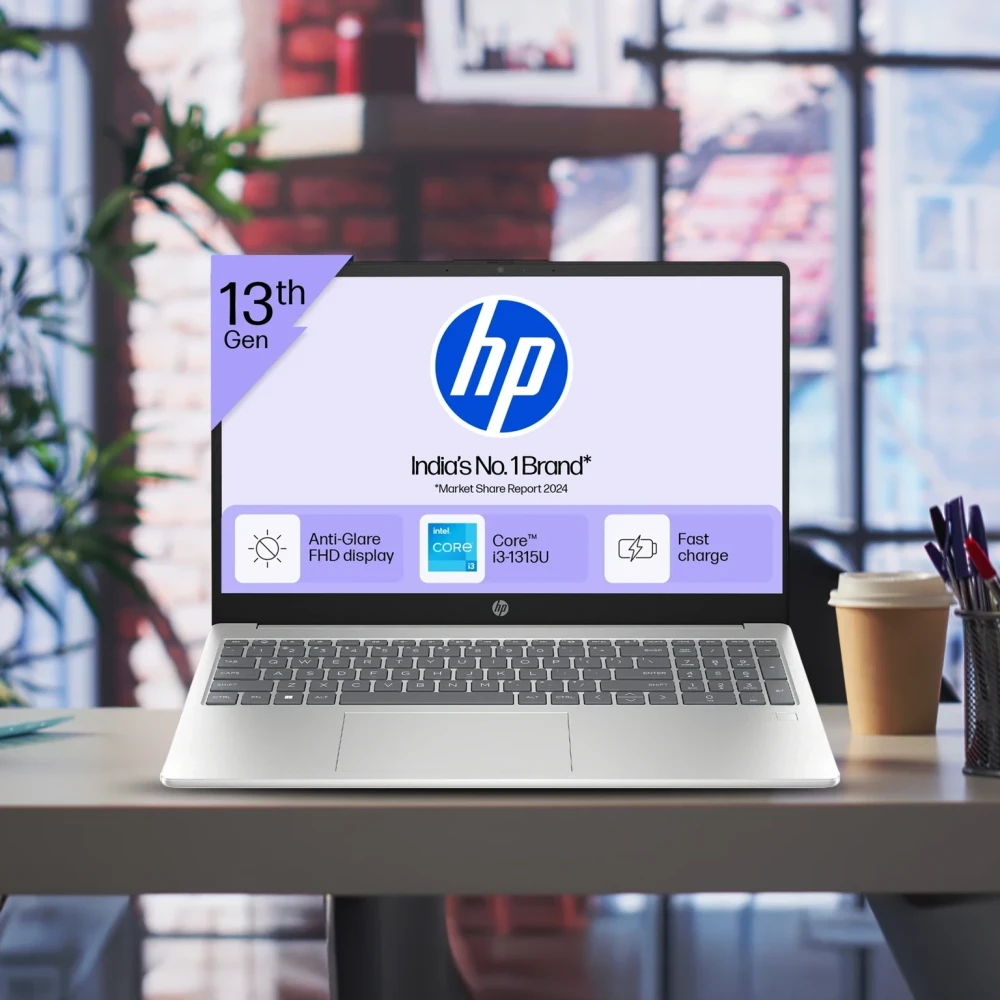 HP 15s Metal Intel Core i3 13th Gen 1315U - (8 GB/512 GB SSD/Windows 11 Home) 15-hr0005TU Thin and Light Laptop (15.6 Inch, Natural Silver, 1.59 Kg, With MS Office)