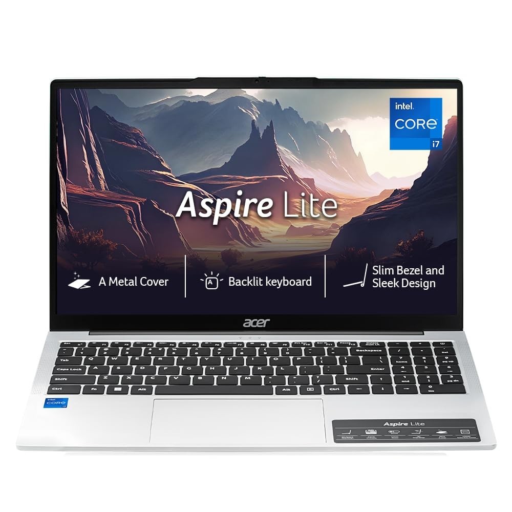 Acer Aspire Lite Intel Core i7 12th Gen 12650H - (16 GB/1 TB SSD/Windows 11 Home) AL15-52H Thin and Light Laptop (15.6 Inch, Pure Silver, 1.70 Kg, With MS Office)