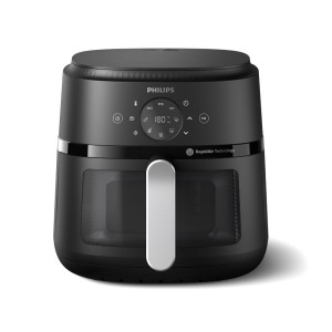 Philips Air Fryer NA231/00 6.2L 1700W Digital Touch Panel | Rapid Air Technology | Cooking Window | 90% Less Fat | Extra Large - (Black)