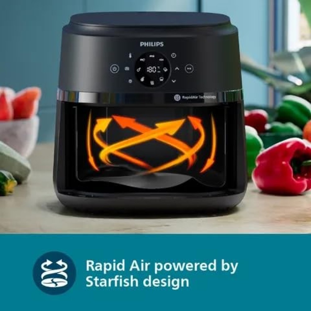 Philips NA221/00 4.2L 1500W Digital Air Fryer with Rapid Air Technology – (Black)