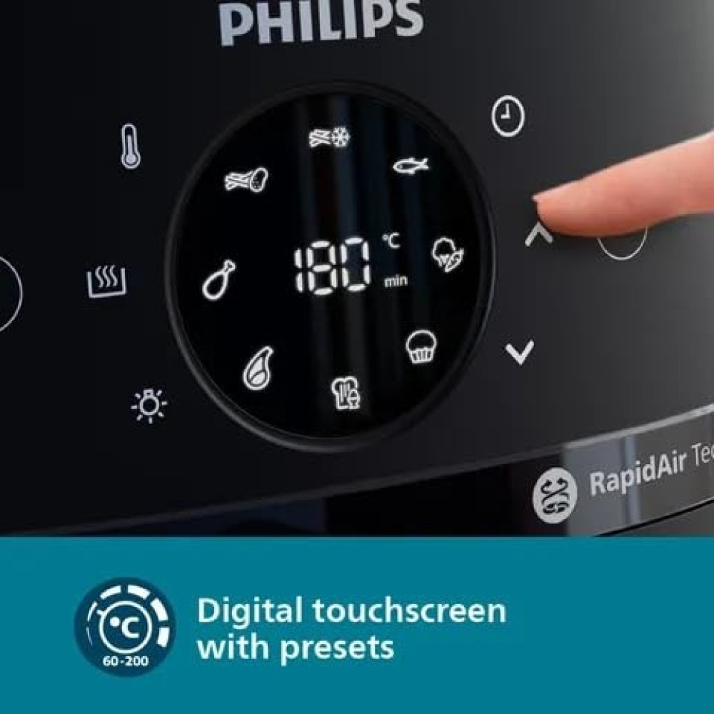 Philips NA221/00 4.2L 1500W Digital Air Fryer with Rapid Air Technology – (Black)