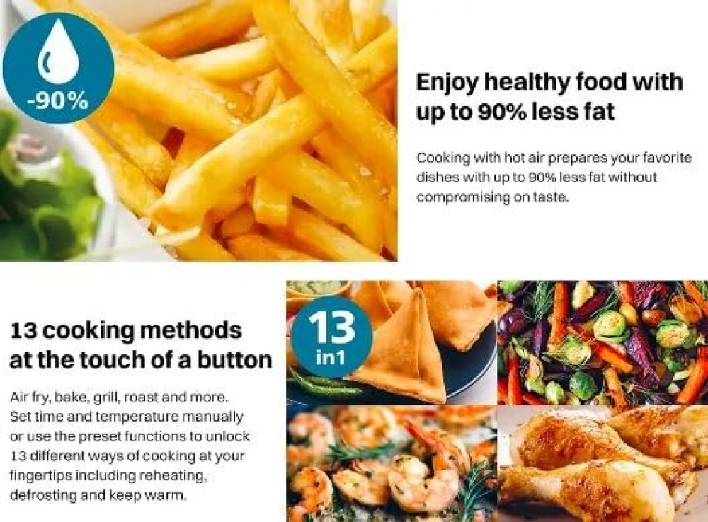 Philips NA221/00 4.2L 1500W Digital Air Fryer with Rapid Air Technology – (Black)