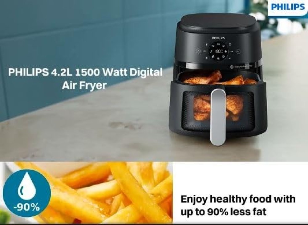 Philips NA221/00 4.2L 1500W Digital Air Fryer with Rapid Air Technology – (Black)
