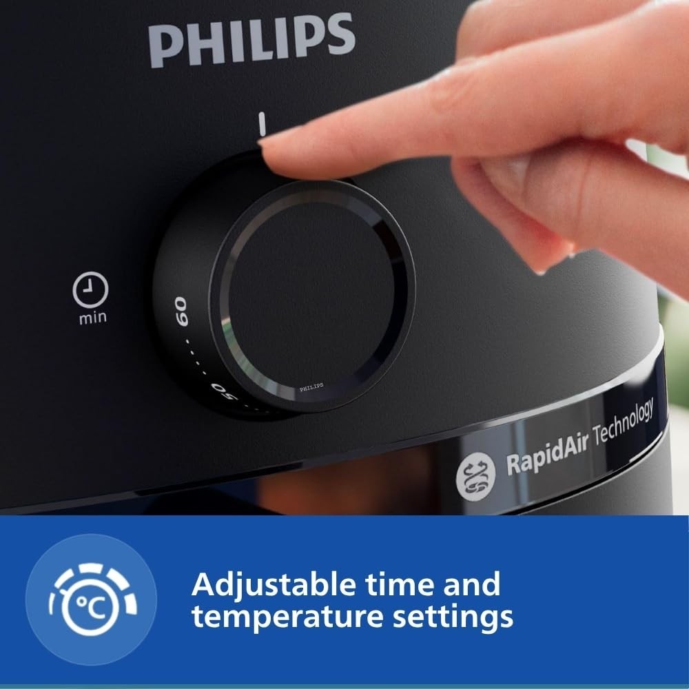 Philips Air Fryer NA130 6.2L Extra Large 1700W | Rapid Air Technology | Uses Up to 90% Less Fat - (Black)